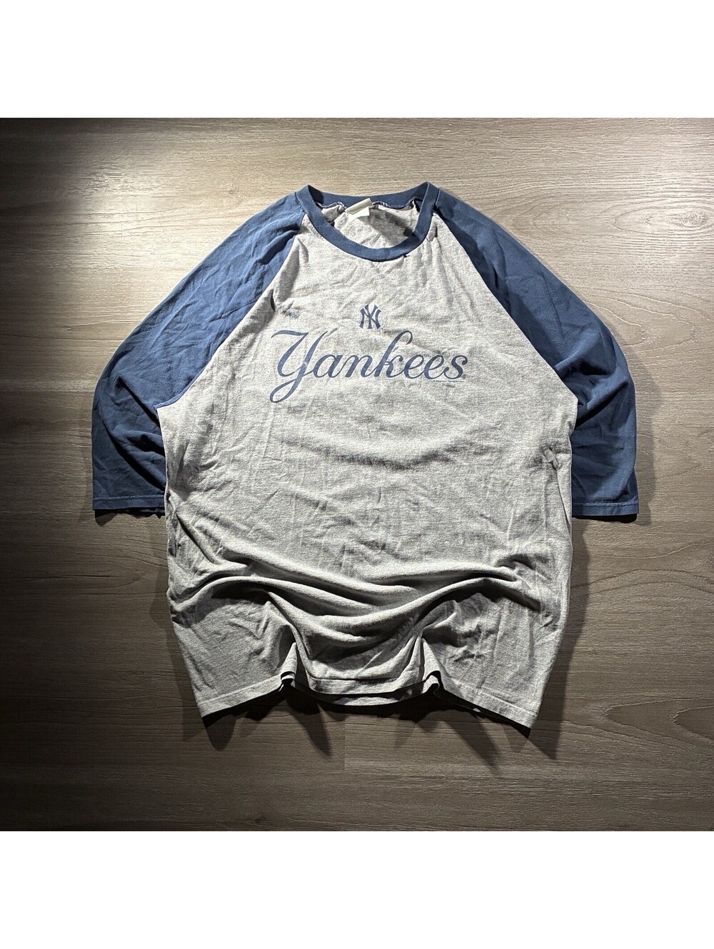 Vintage 2004 Men’s L Lee Sport New York Yankees Raglan Baseball Shirt 3/4 Sleeve